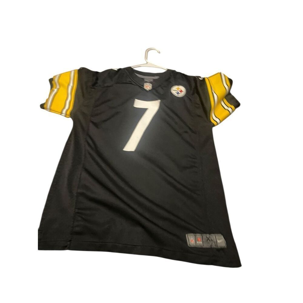 Nike Boys Black Yellow NFL Pittsburgh Steelers #7 Roethlisberger Jersey Size XL
